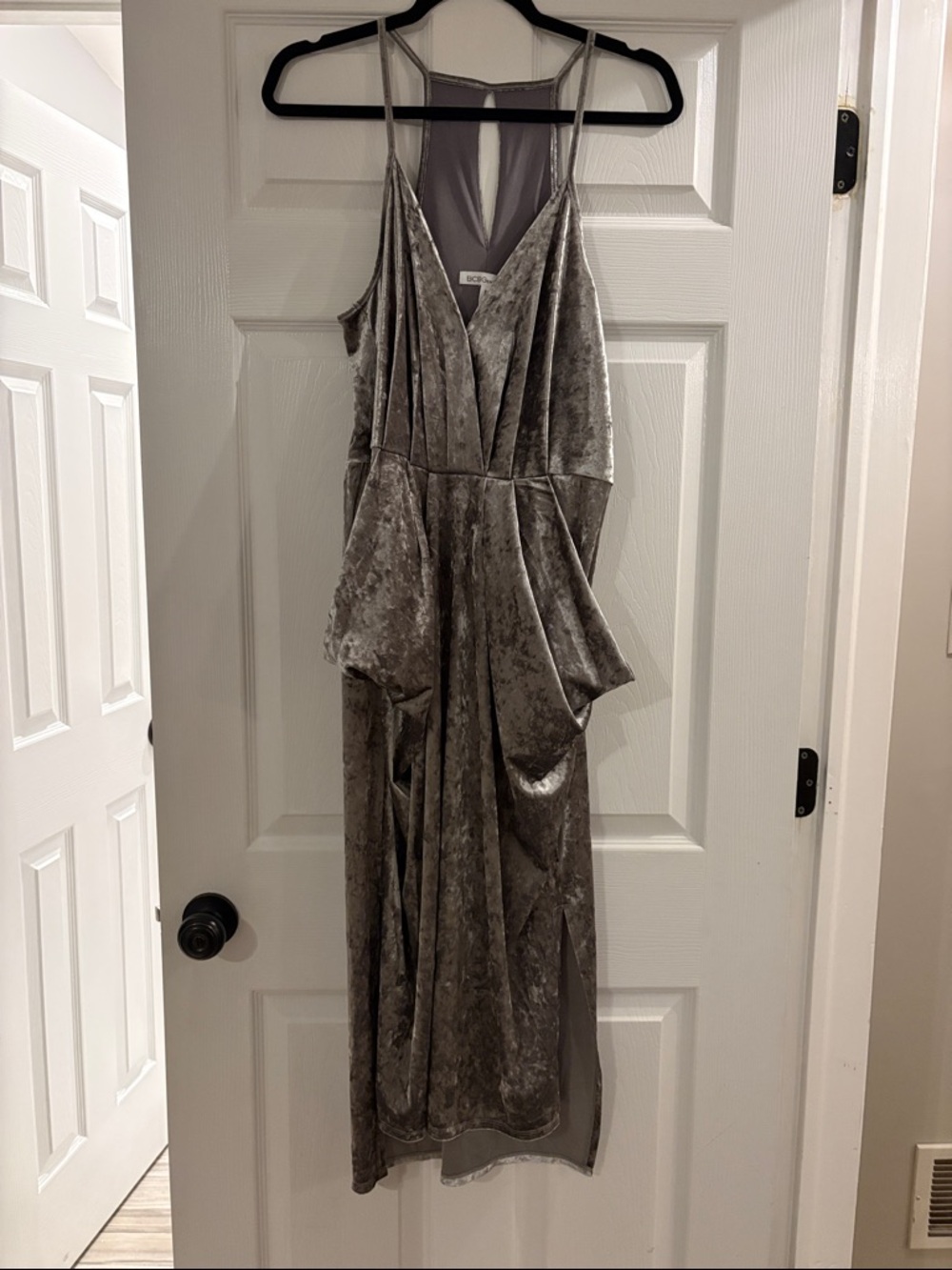BCBG GENERATION SILVER VELVET DRESS